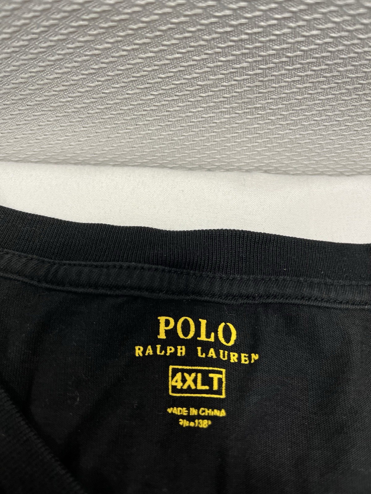 Polo Ralph Lauren V Neck T Shirt Black W/ Red Pony Mens 4XLT – Stains