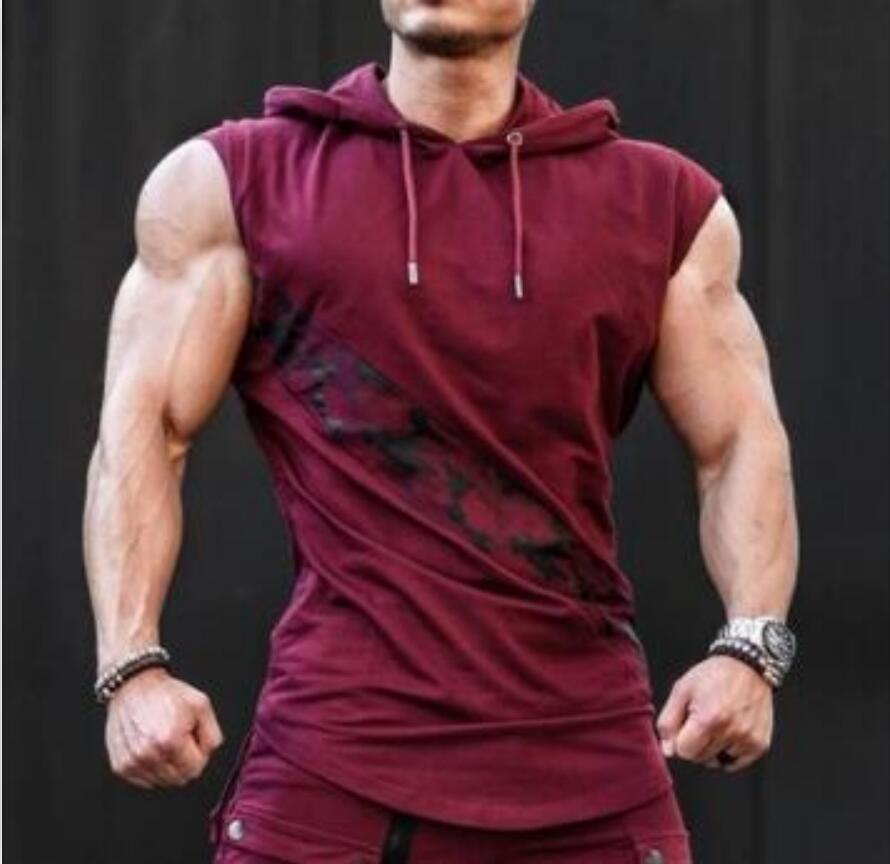 Men’s Fashion Trend Casual Camouflage Color Short Sleeve Hooded T-shirt