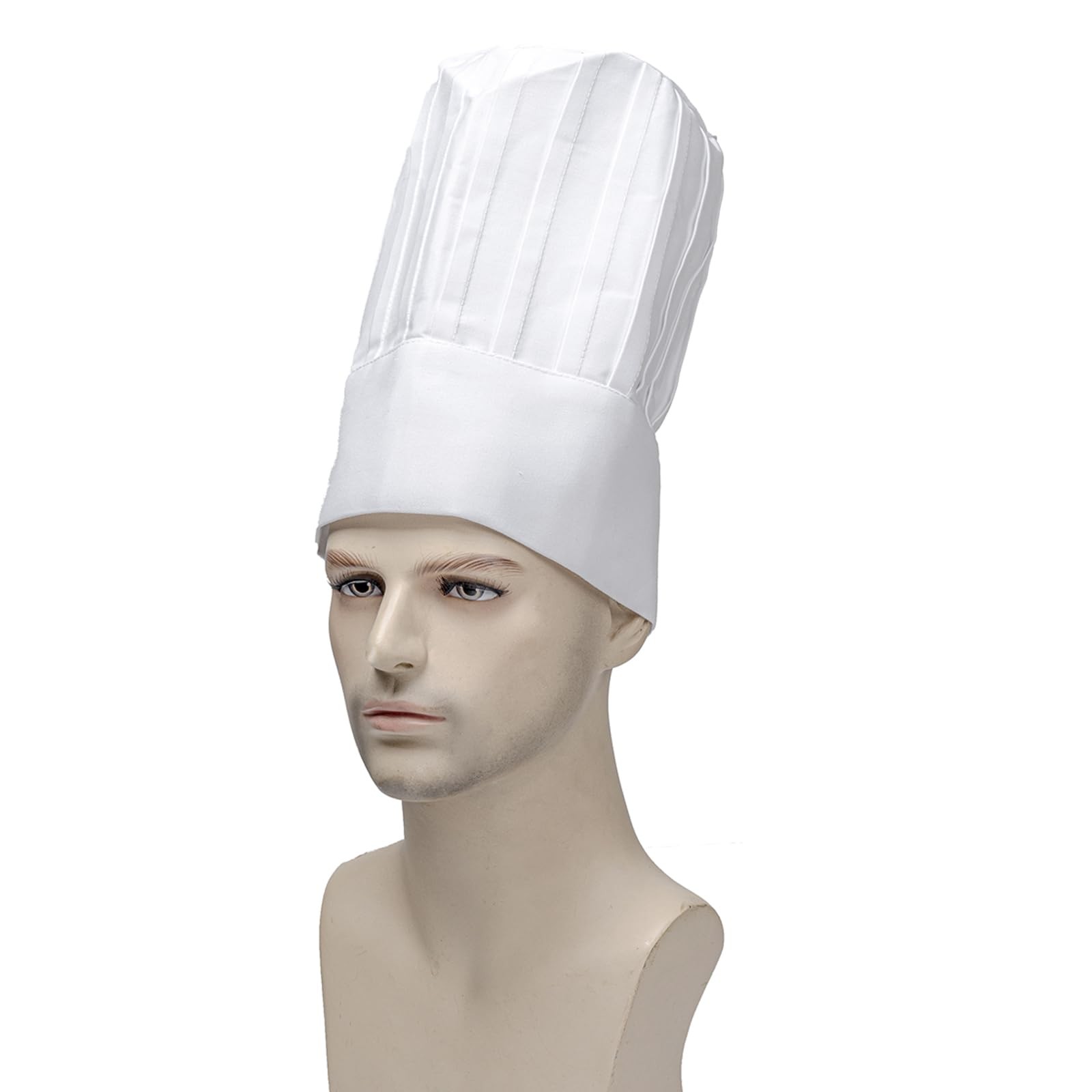 Cotton Blend Kitchen Uniform Restaurant Cooking Wear White Apron and Hat