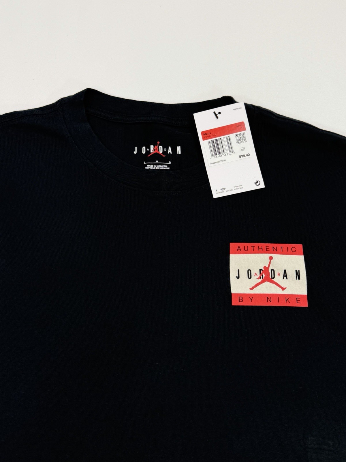 $35 BRAND NEW NIKE MEN’S AIR JORDAN TEE T SHIRT LARGE L BLACK IF5619-010