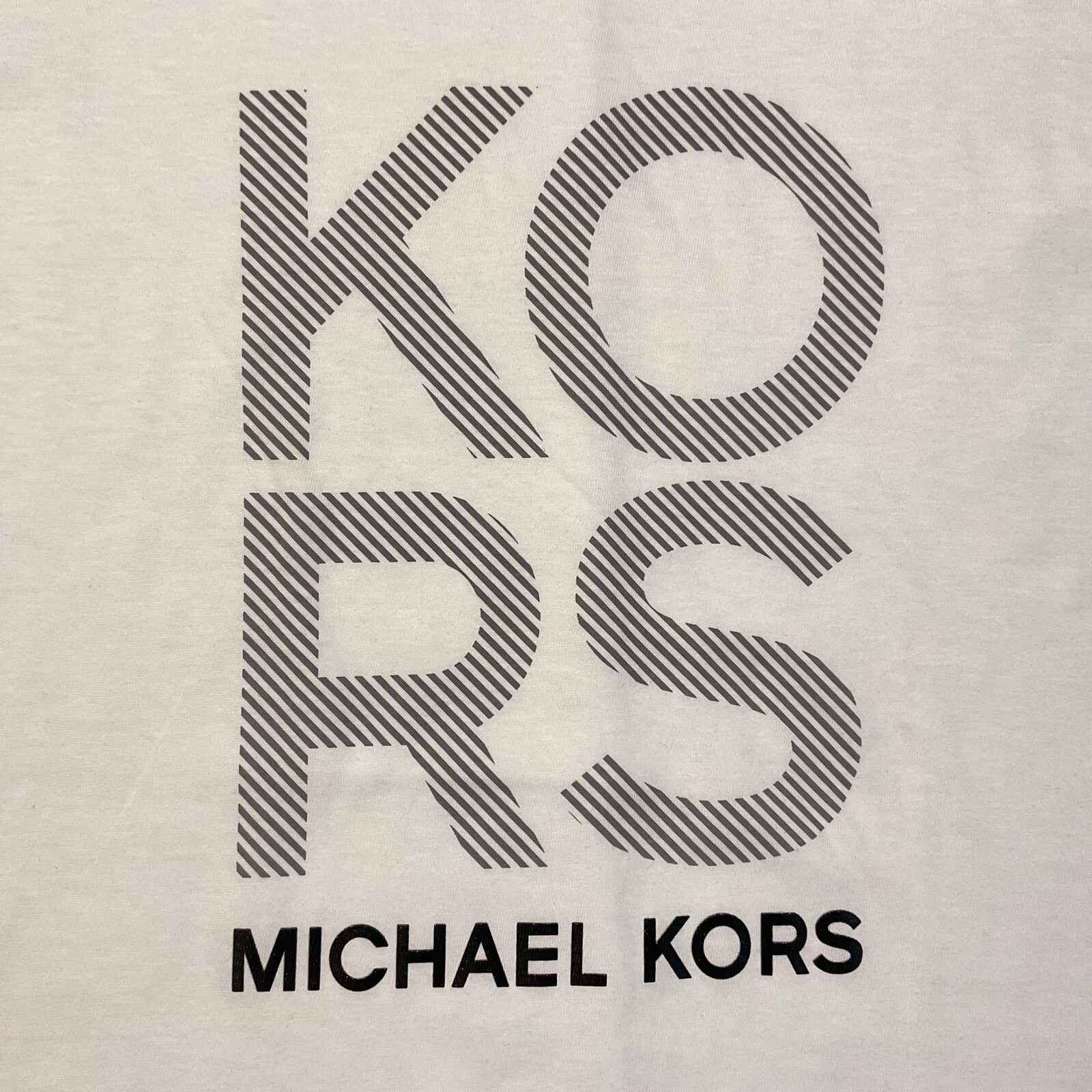 MICHAEL KORS Men’s Short Sleeve T-Shirt Size MEDIUM White w/Black NEW