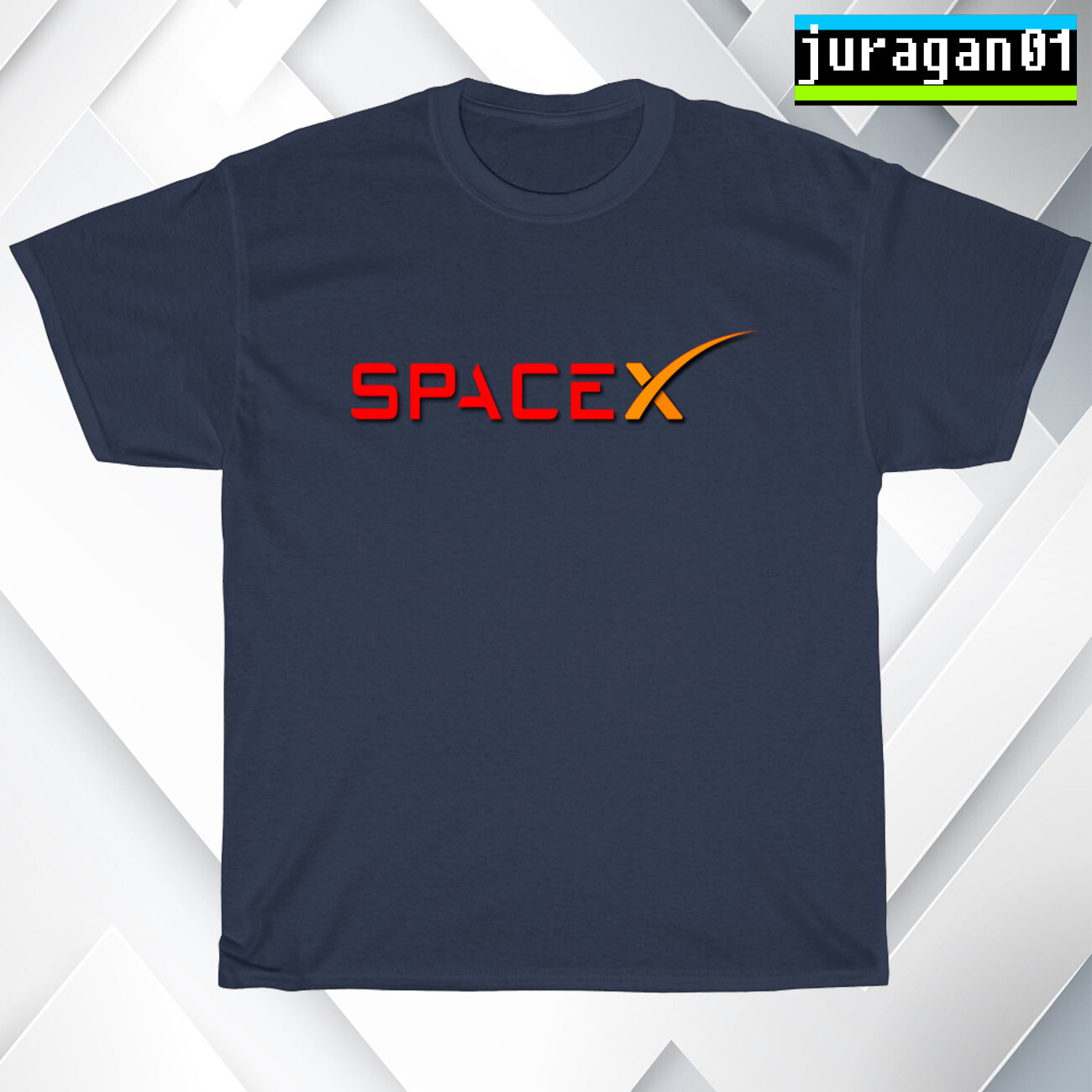 New SpaceX Logo Black/Navy/Sport Grey/White Men’s T-Shirt S-5XL