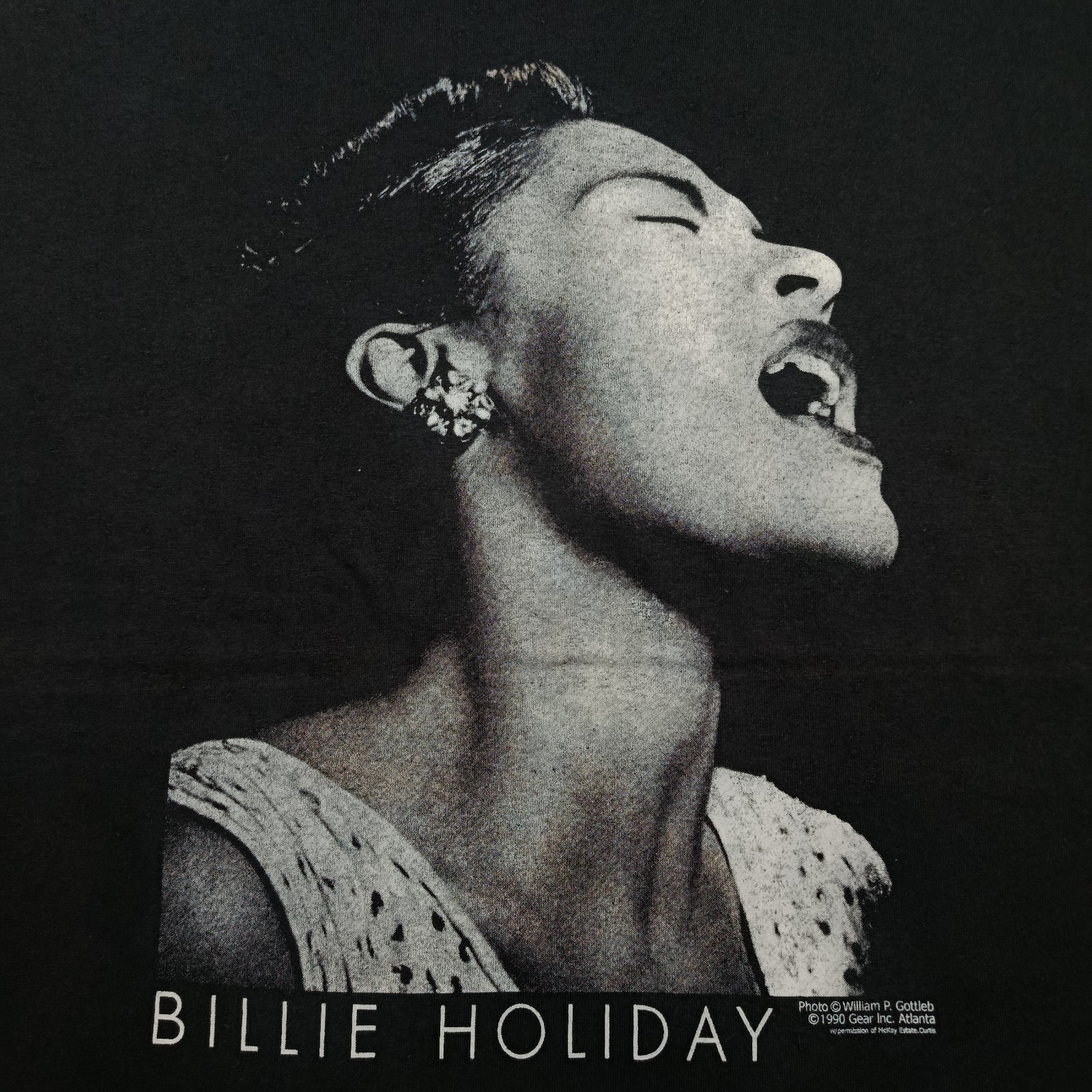 Vintage 1990 Billie Holiday Jazz Graphic T-Shirt Delta Pro Weight 2XL Black Rare