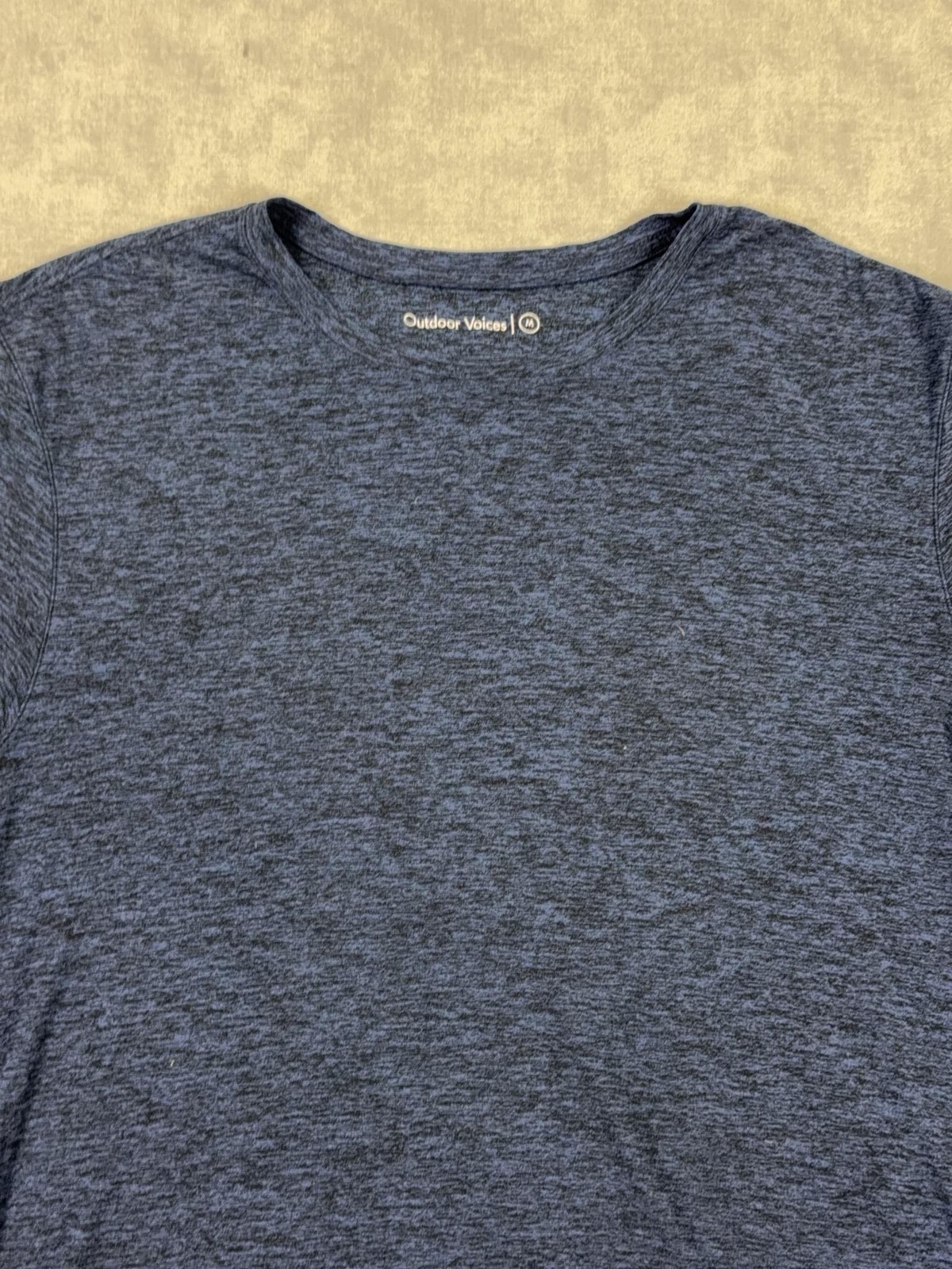 Outdoor Voices Shirt Mens M Blue Solid Basic Tee Tagless Crew Neck Short Sleeve