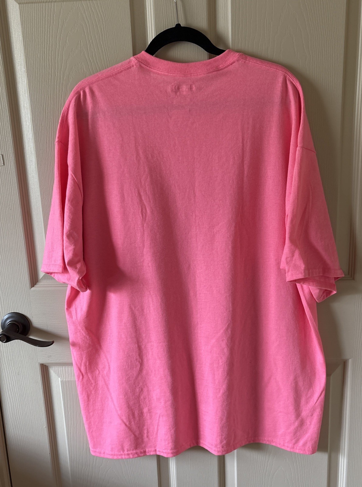 Men’s Gildan NEON PINK Heavy Cotton Work T-Shirt Fluorescent Safety Sz 2XL #1144