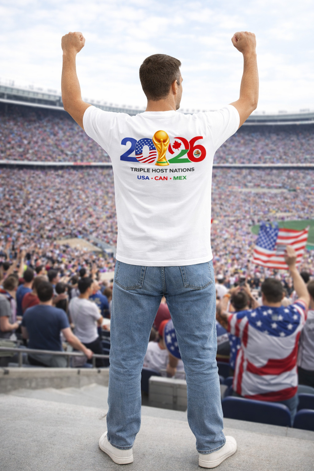FIFA World Cup 26 USA CAN MEX Graphic T-Shirt Triple Host Nations Soccer Fan Tee