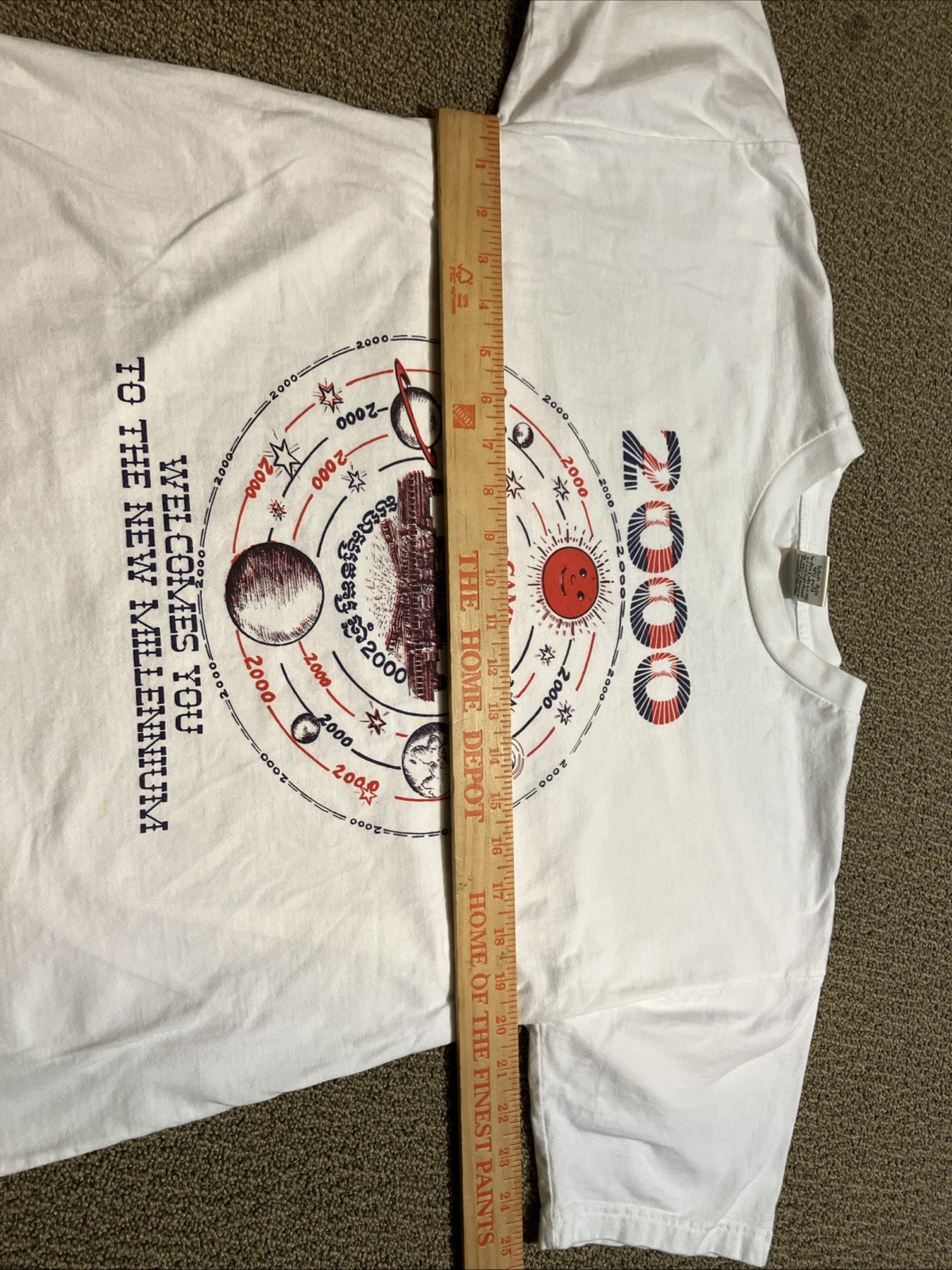 Rare VTG Cambodia Welcome You To The New Millennium Travel Tee Shirt 2000 M