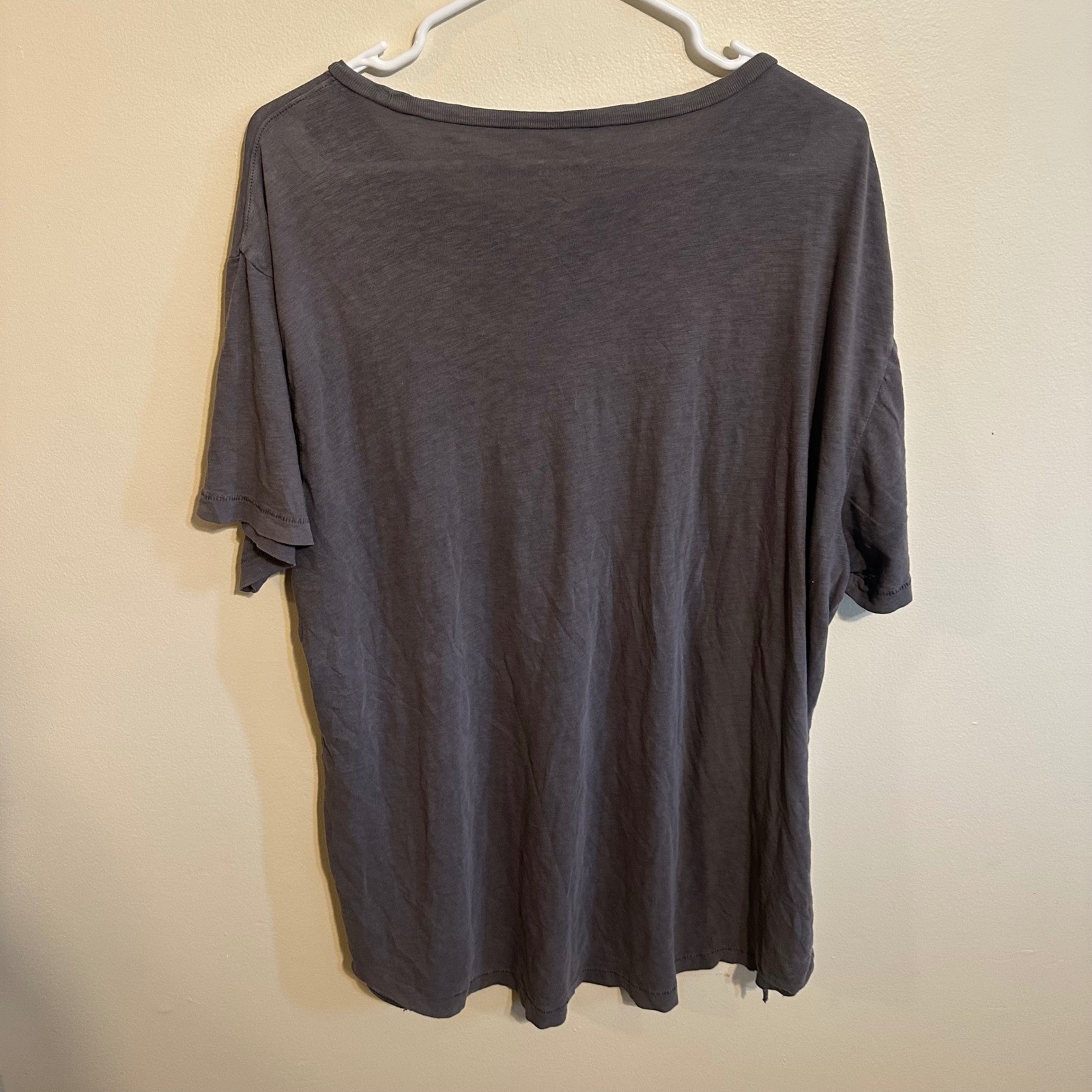 American Eagle T-Shirt Mens XL Gray Pocket Tee Cotton Slub Short Sleeve Casual