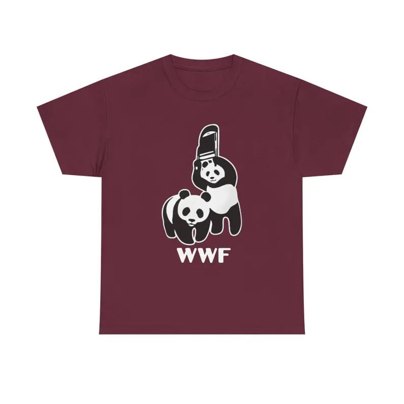 Panda Wrestling Hardcore Chair Tee | Playful Panda Illustration T-Shirt