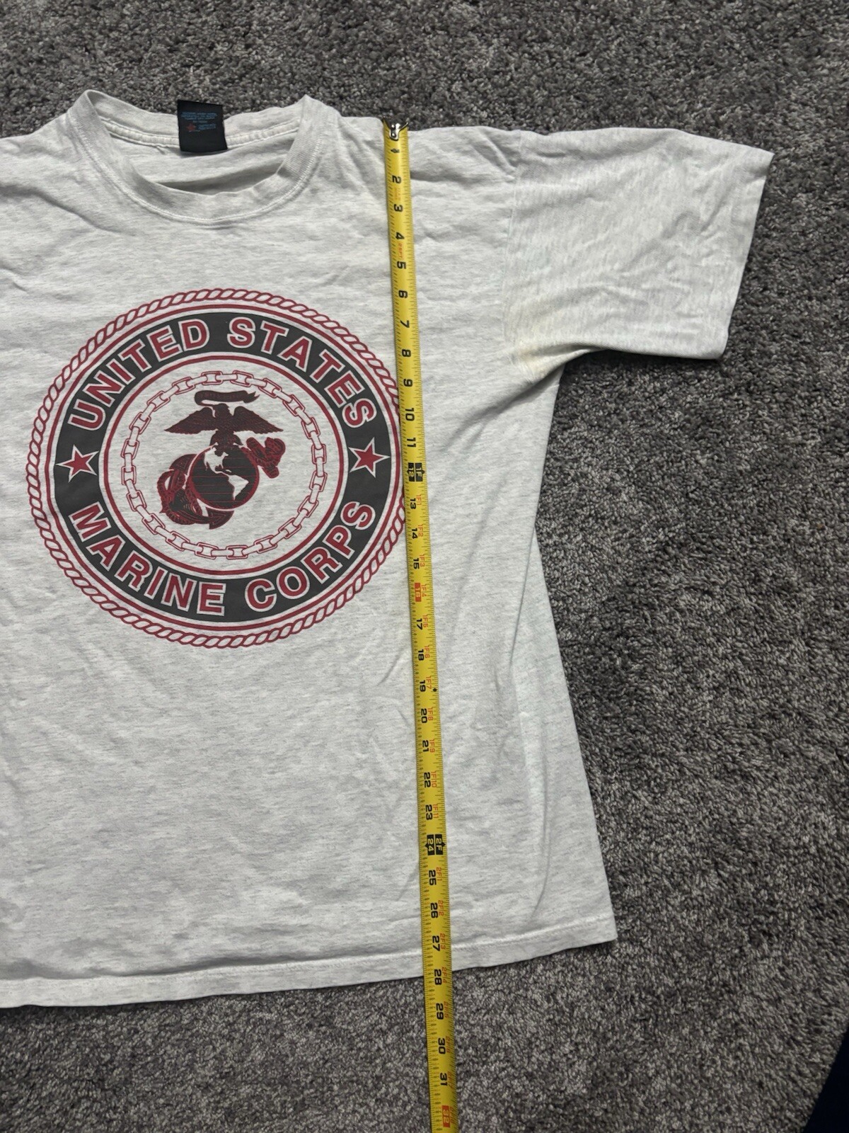 Vintage US Marine Corps White Shirt USA Made Single Stitch Size Large *Stains