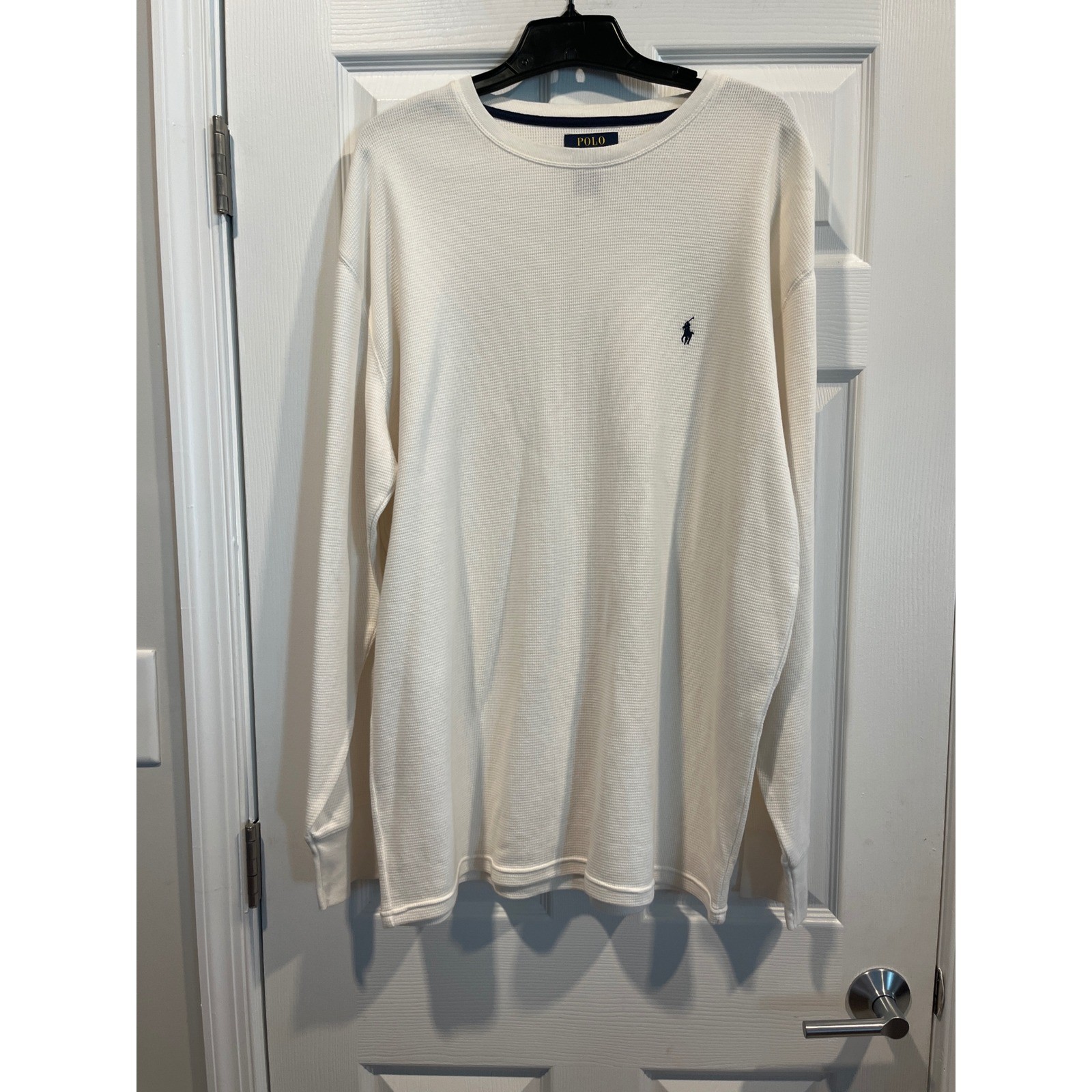 Polo Ralph Lauren Mens 2XLT White Waffle Knit Thermal Long Sleeve Shirt Tall