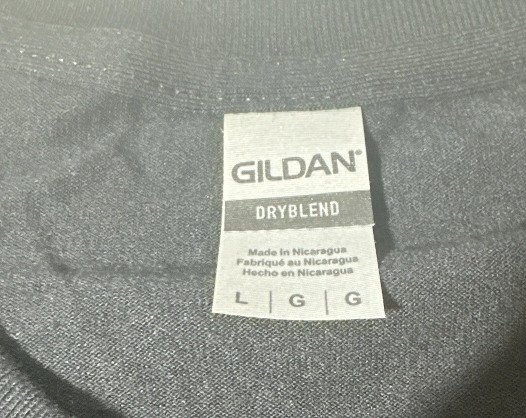 (2 PACK) Gildan Adult T-Shirts DryBlend 50/50 G8000 cotton/polyester Large BLACK