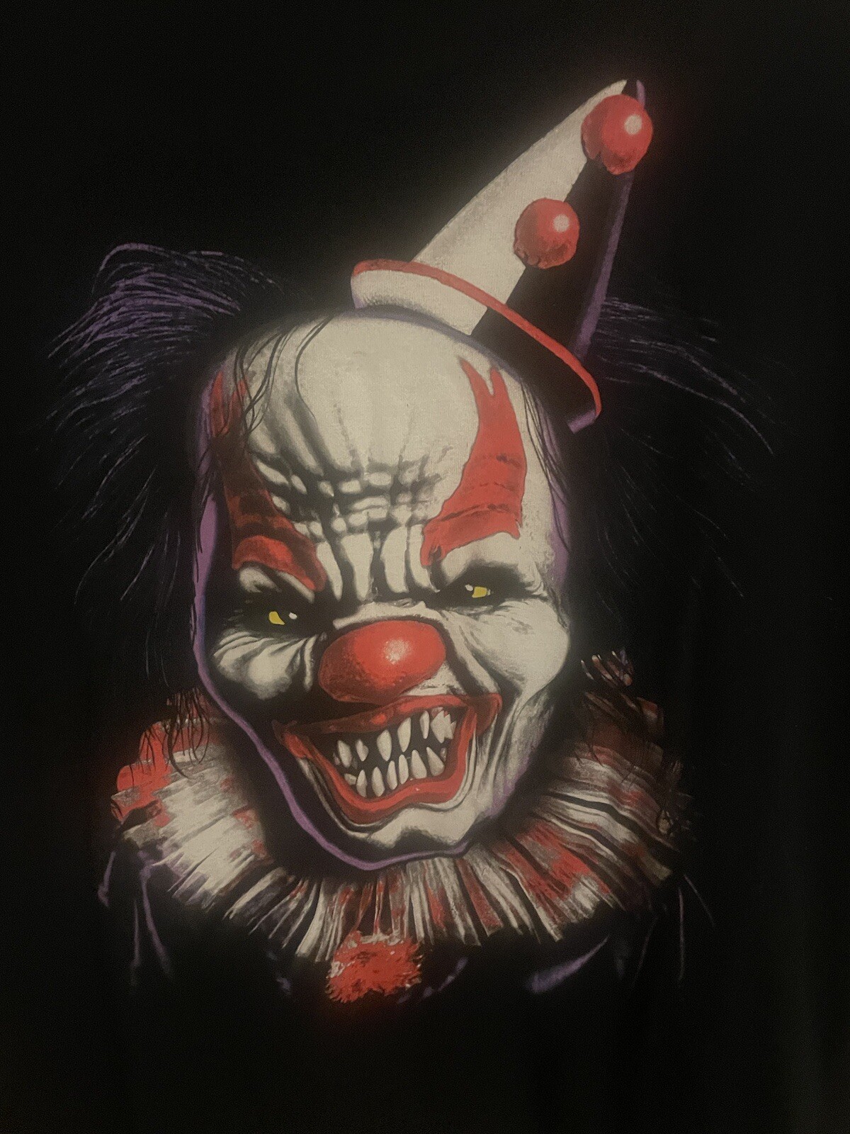 Celebrate Halloween Men Scary Clown Size Large Black Tee. C2