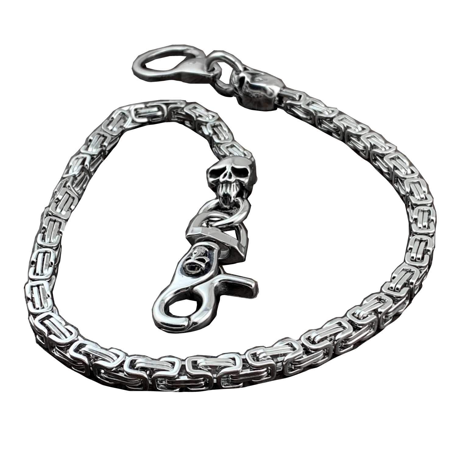 Heavy Stainless Steel Skull Curban Wallet Chain Motorcycle Biker Pants key ch…