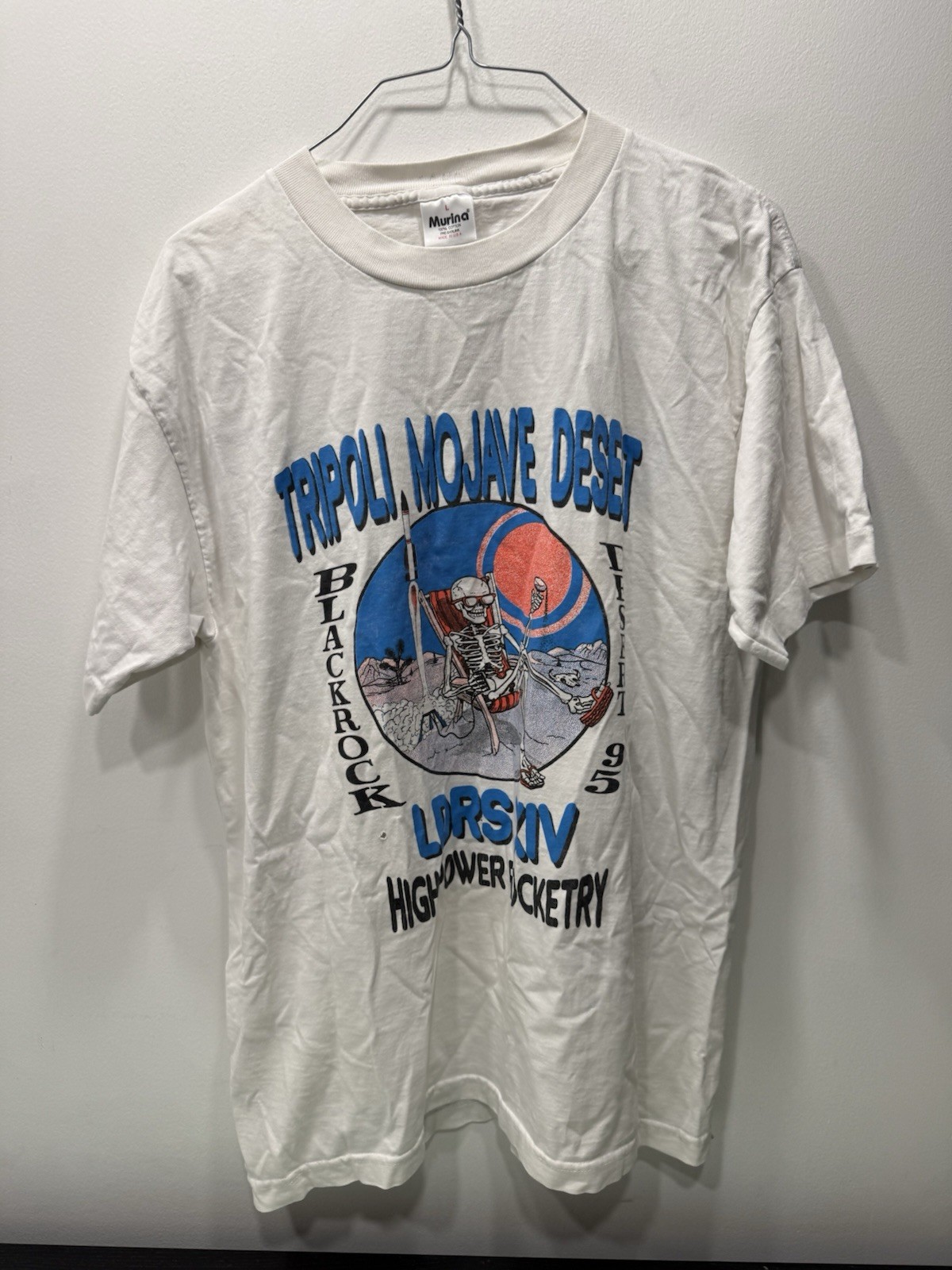 Vintage 1995 LDRS XIV Rocketry T Shirt L Murina Tripoli Black Rock Desert Space