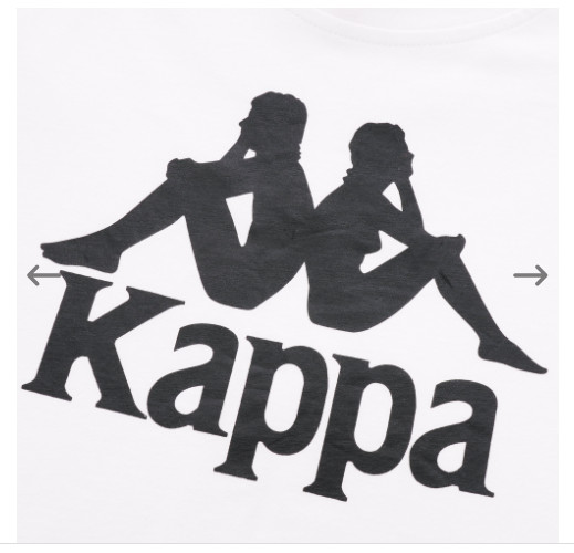 $50 KAPPA White/Black ESTESSI Regular Fit Short Sleeve Logo T-shirt Jersey NWT