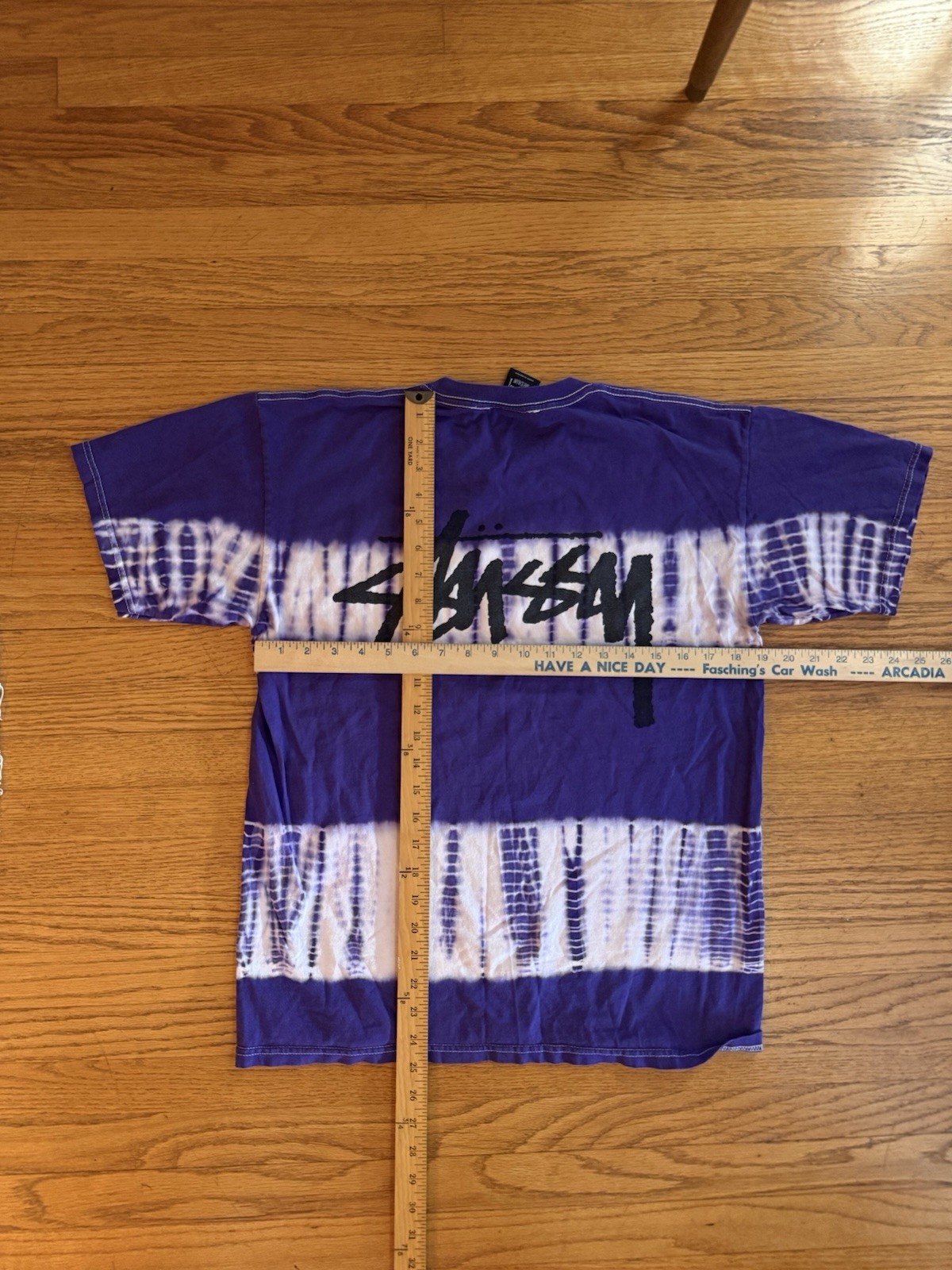 Stussy Purple white tie dye logo tshirt size Medium Stussy Sample Outlet