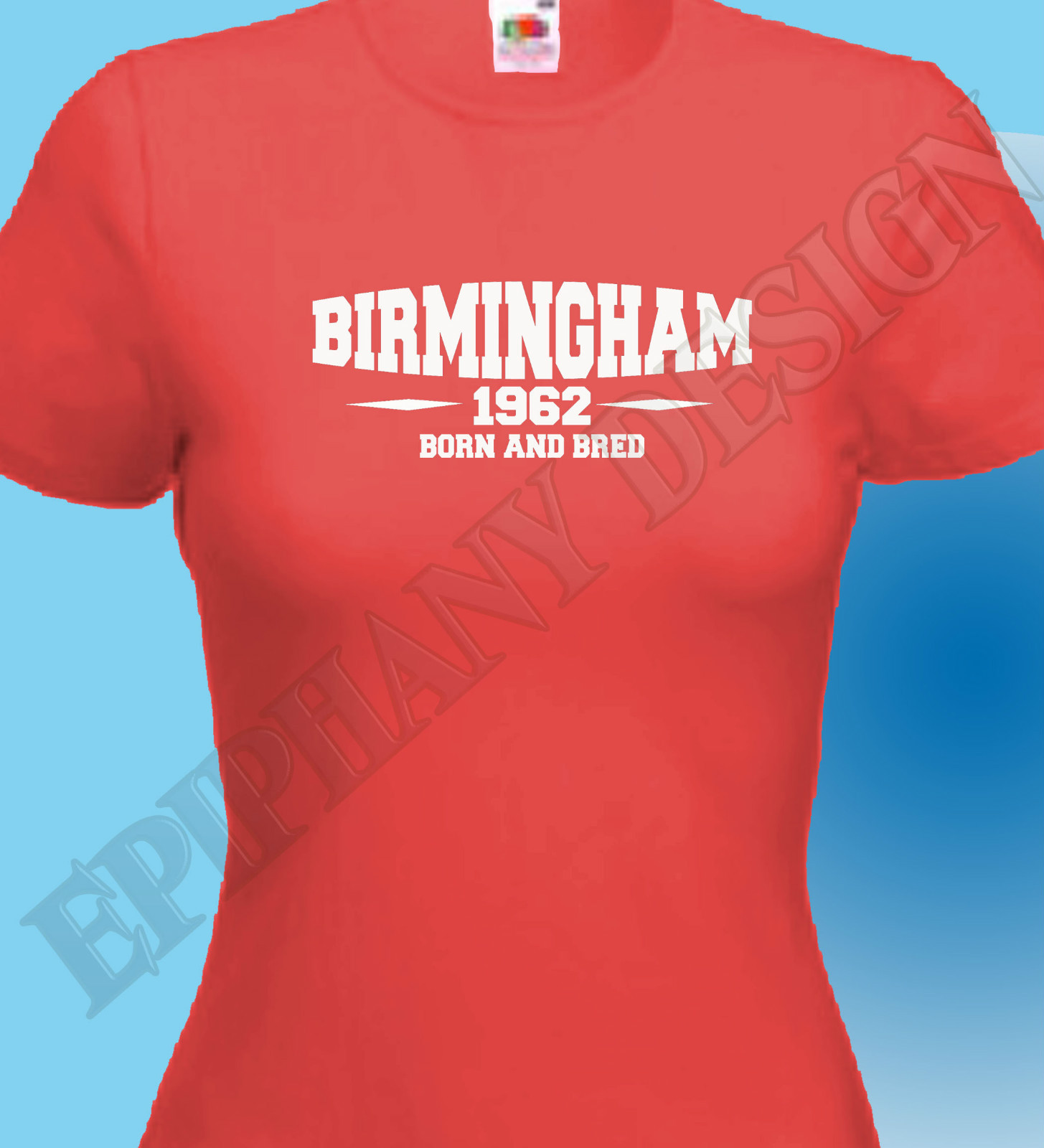 Birmingham Born And Bred Mens Ladies T-Shirt Add Year Of Your Choice Great Gift