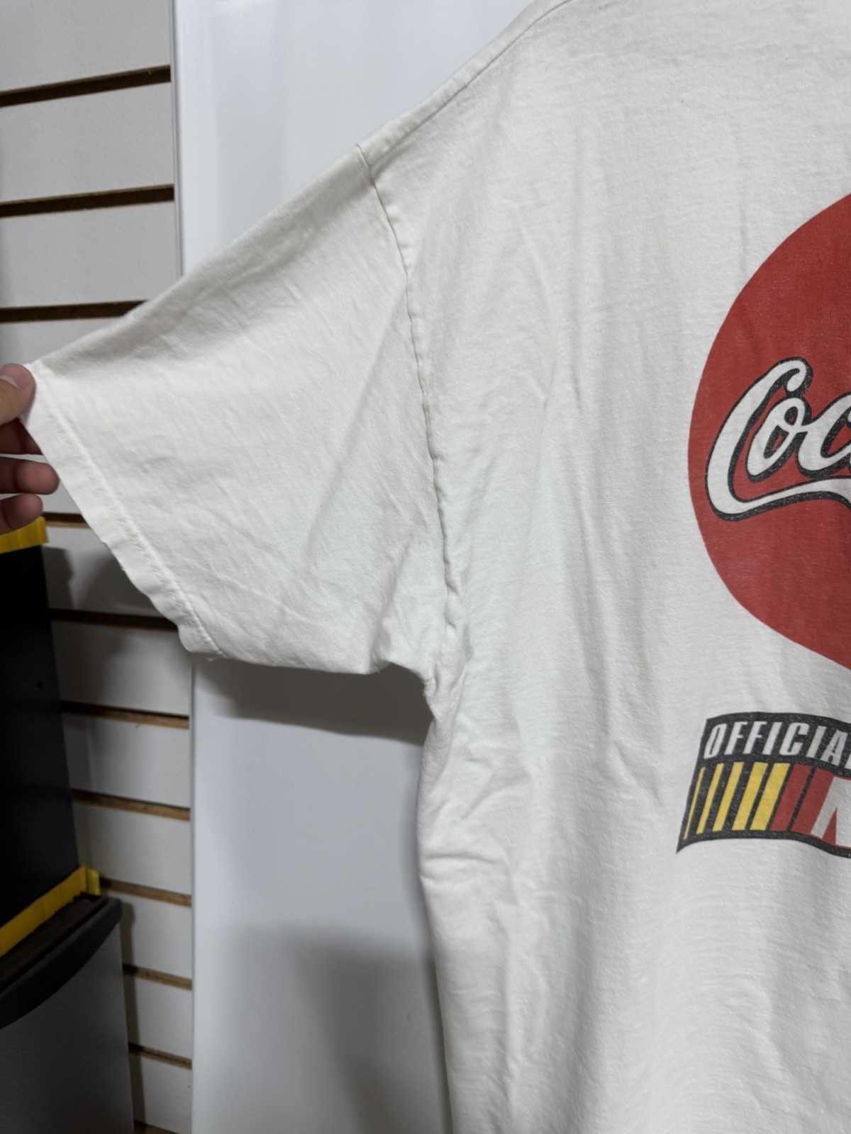 Vintage Coca Cola T-shirt XL NASCAR Hanes Used Distress. Fast Shipping