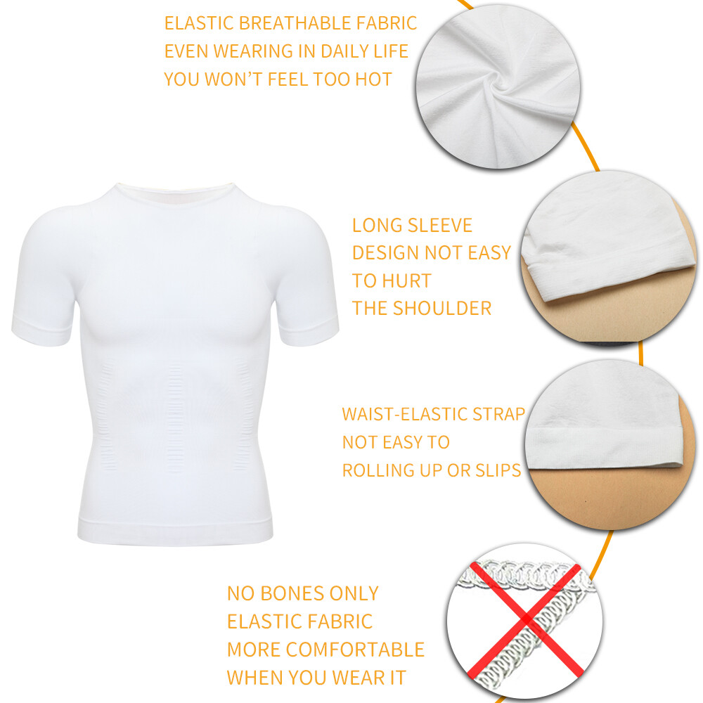 Men Body Slimming Tummy Shaper Underwear shapewear Waist Girdle T-Shirt Vest US