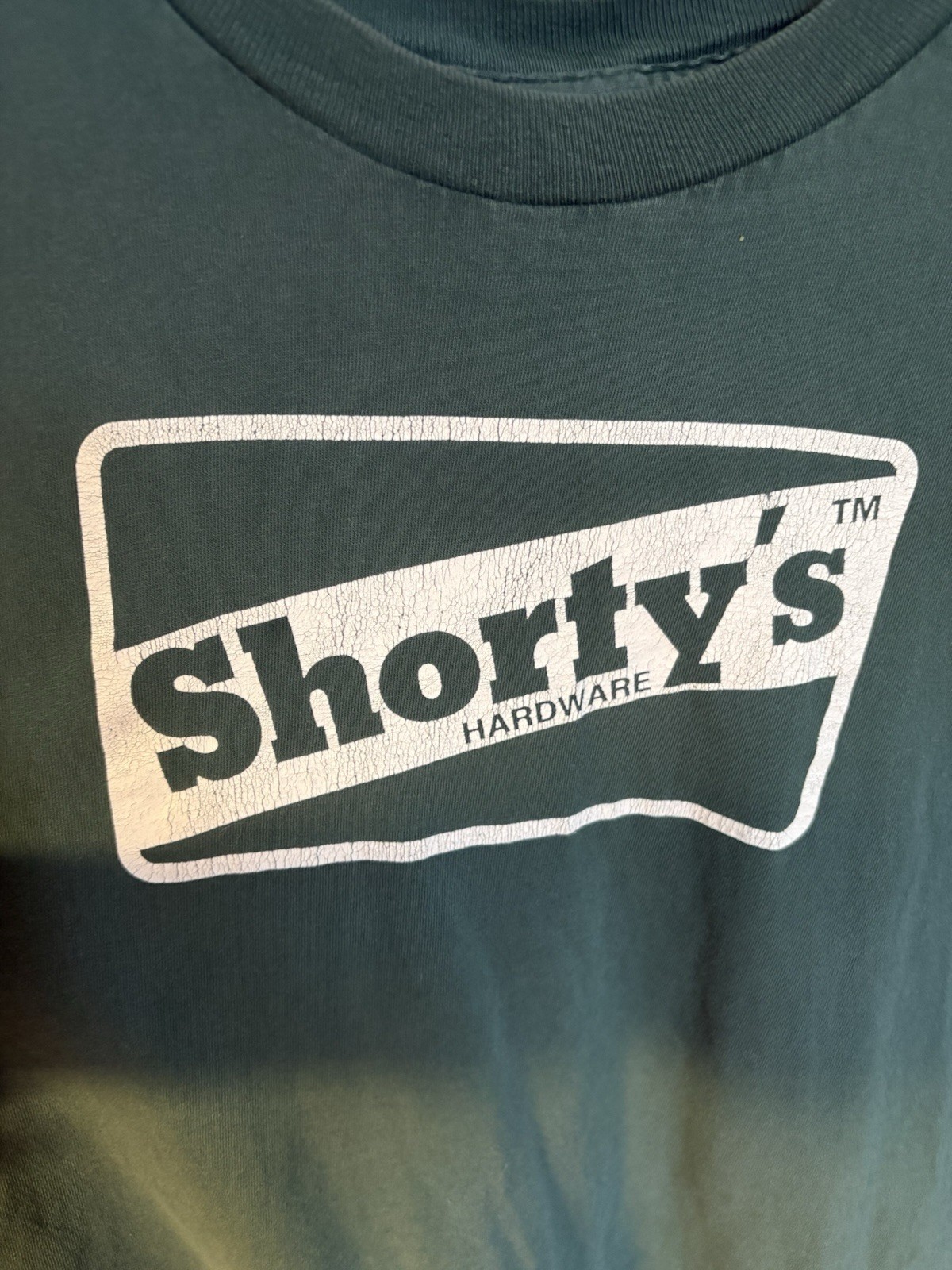 Vintage Shortys Hardwear Skateboards T Shirt Size Large Green
