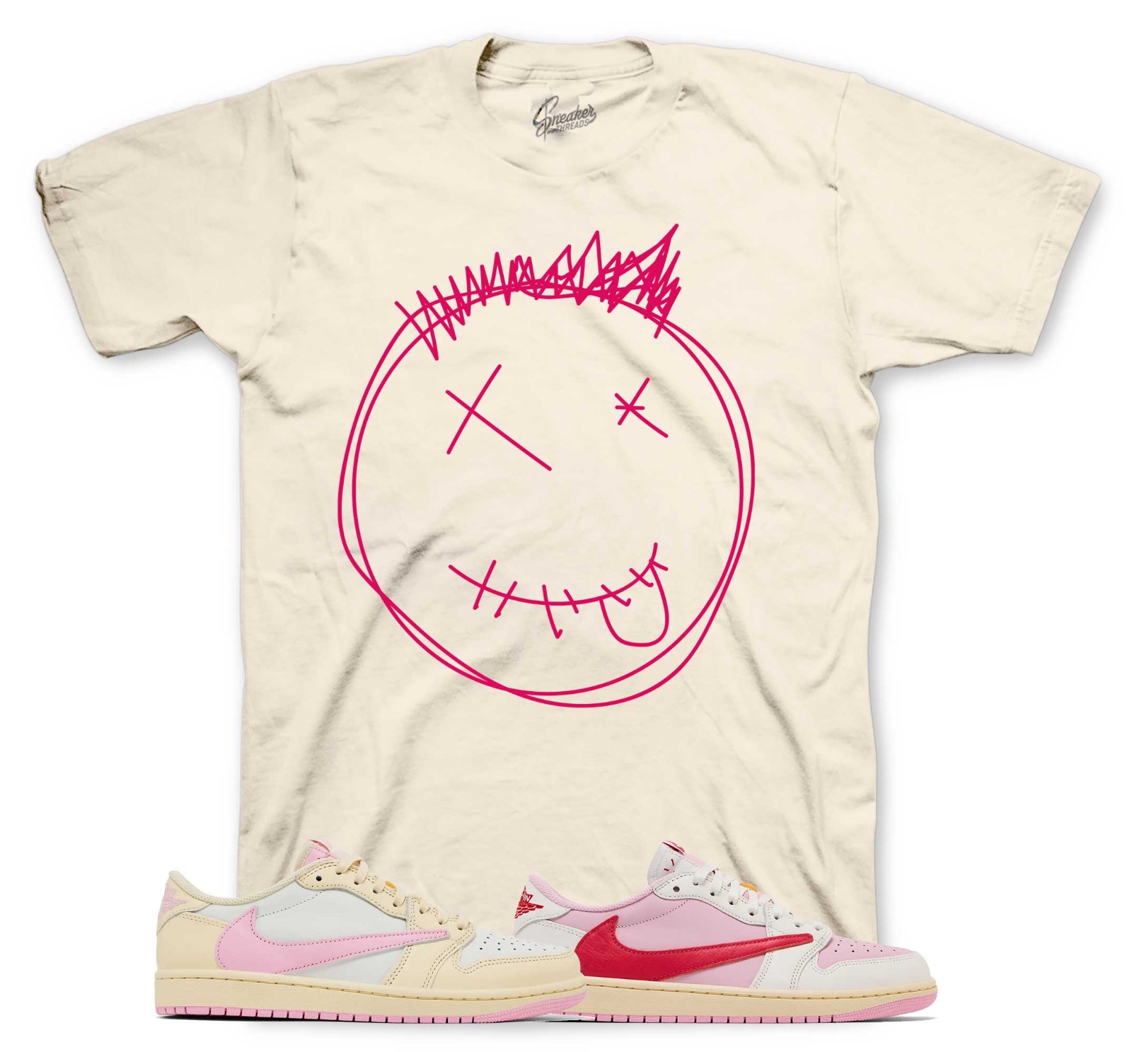 Shirt To Match Jordan 1 Travis Tropical Pink AJ1 Sneakers – Smiley Tees