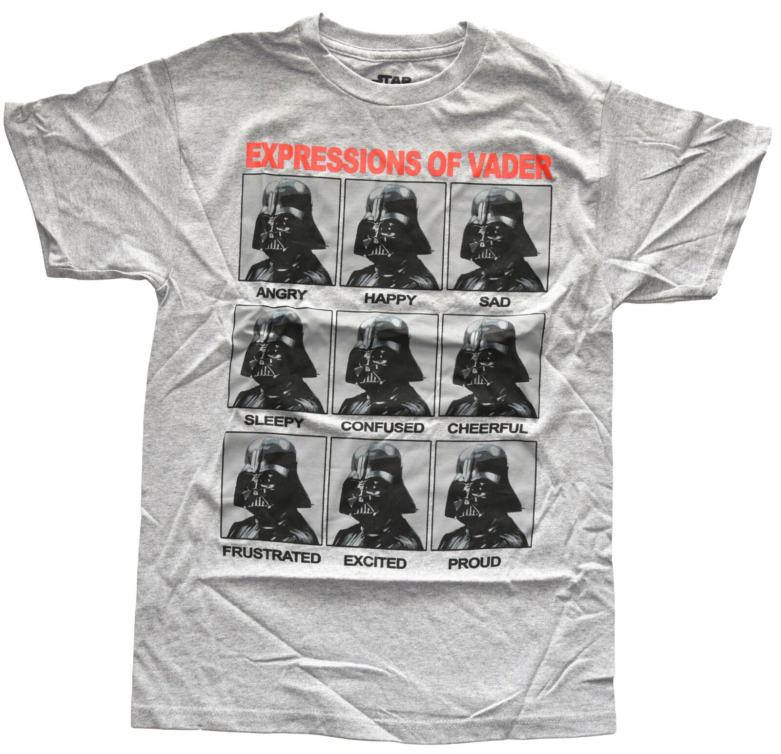 Star Wars Darth Vader Expressions Grey Heather Men’s Graphic T-Shirt New