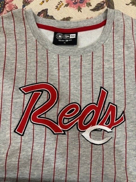 New Era Cincinnati Reds Grey THROWBACK Design Short Sleeve Tshirt Mens XL