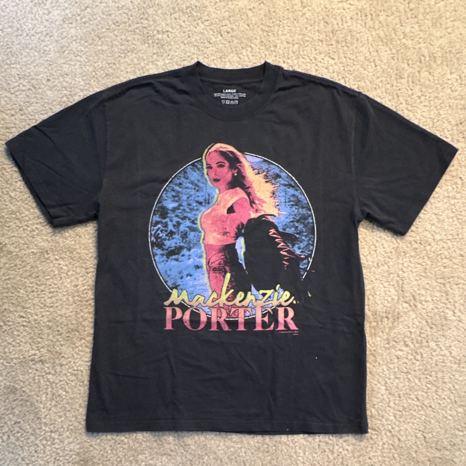 Mackenzie Porter Country Music Black Graphic T-Shirt, Size Large