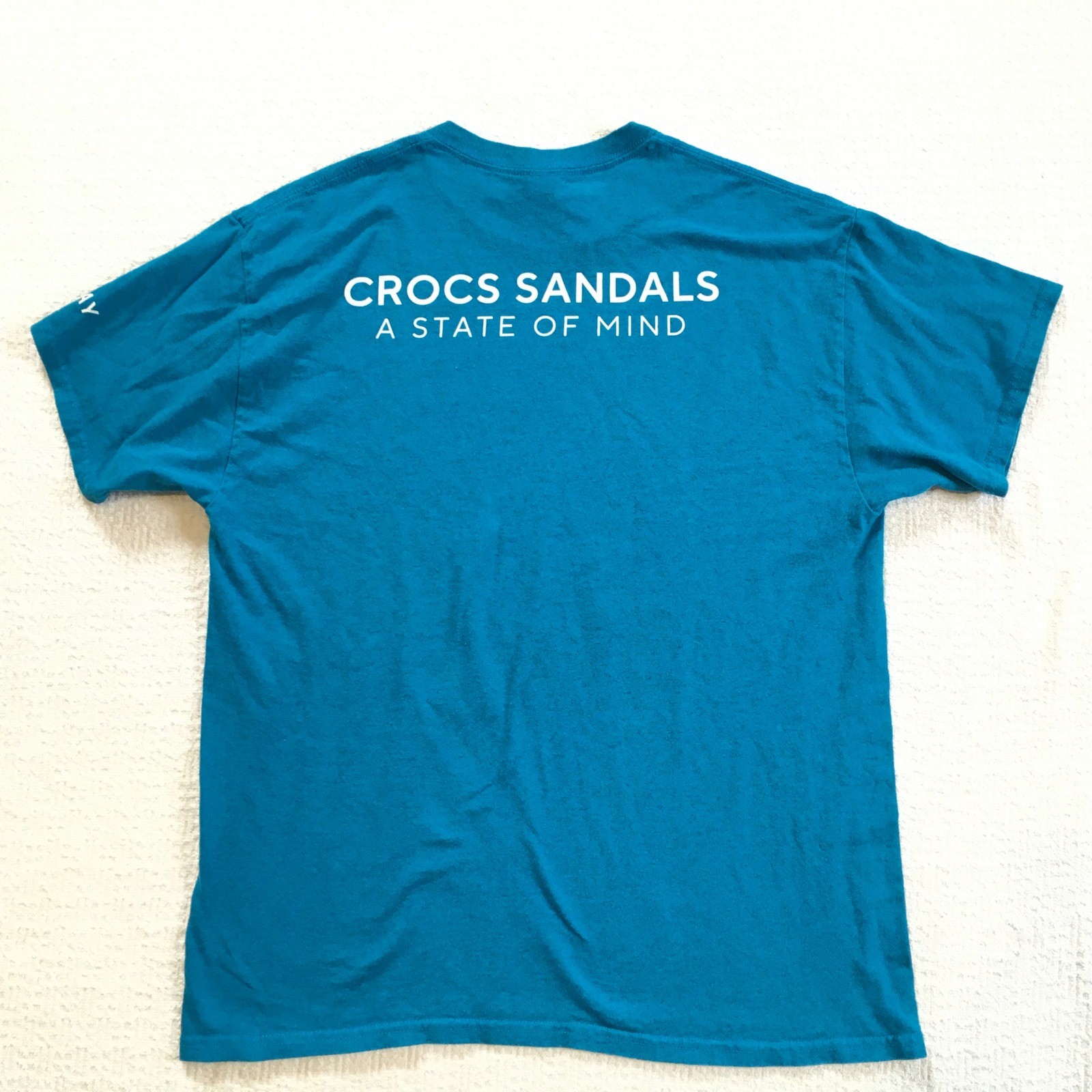 Crocs Turquoise Sandals Feels Like Nothing At All T Shirt Large