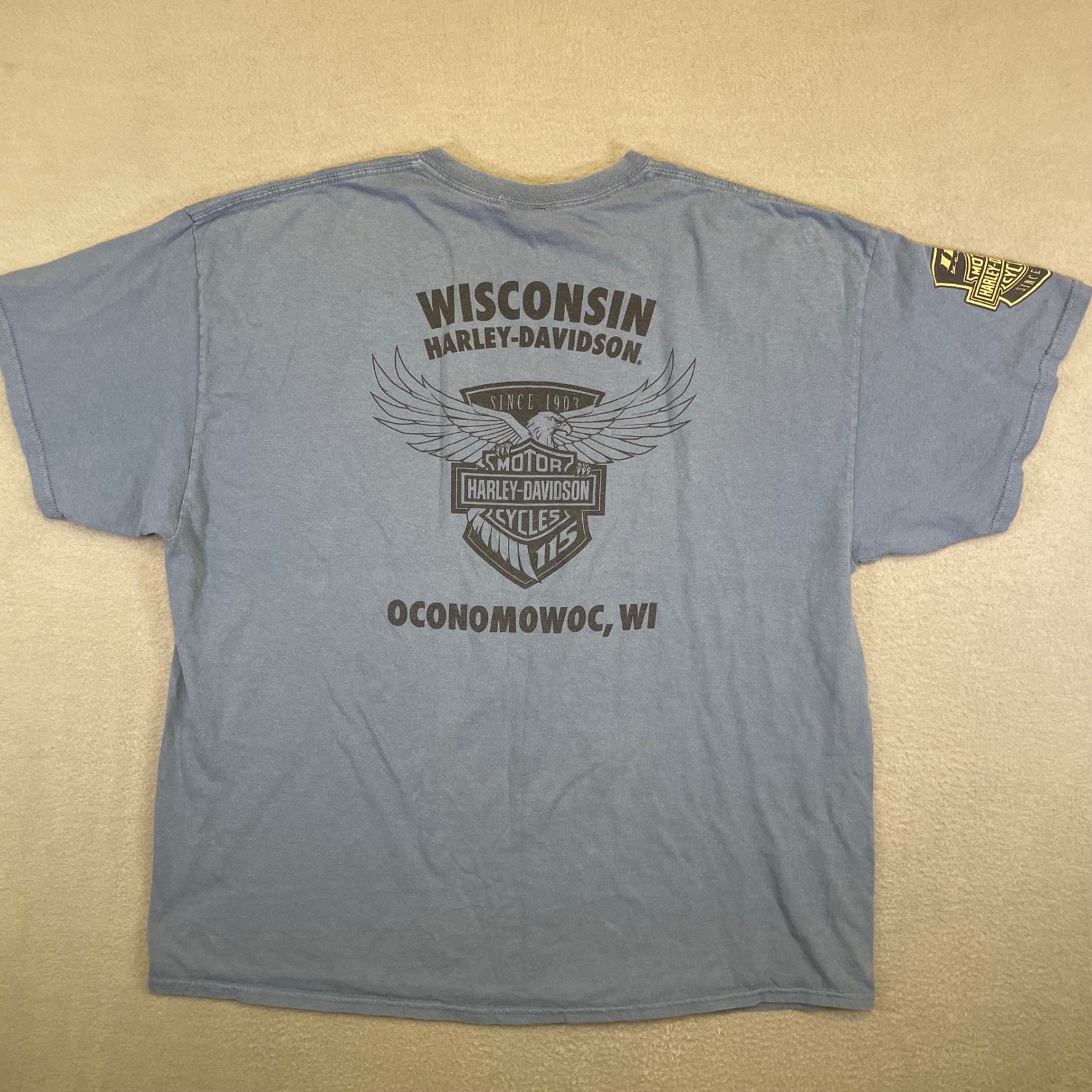 Harley-Davidson 115 Years Anniversary Oconomowoc WI T-Shirt Men’s 2XL Blue