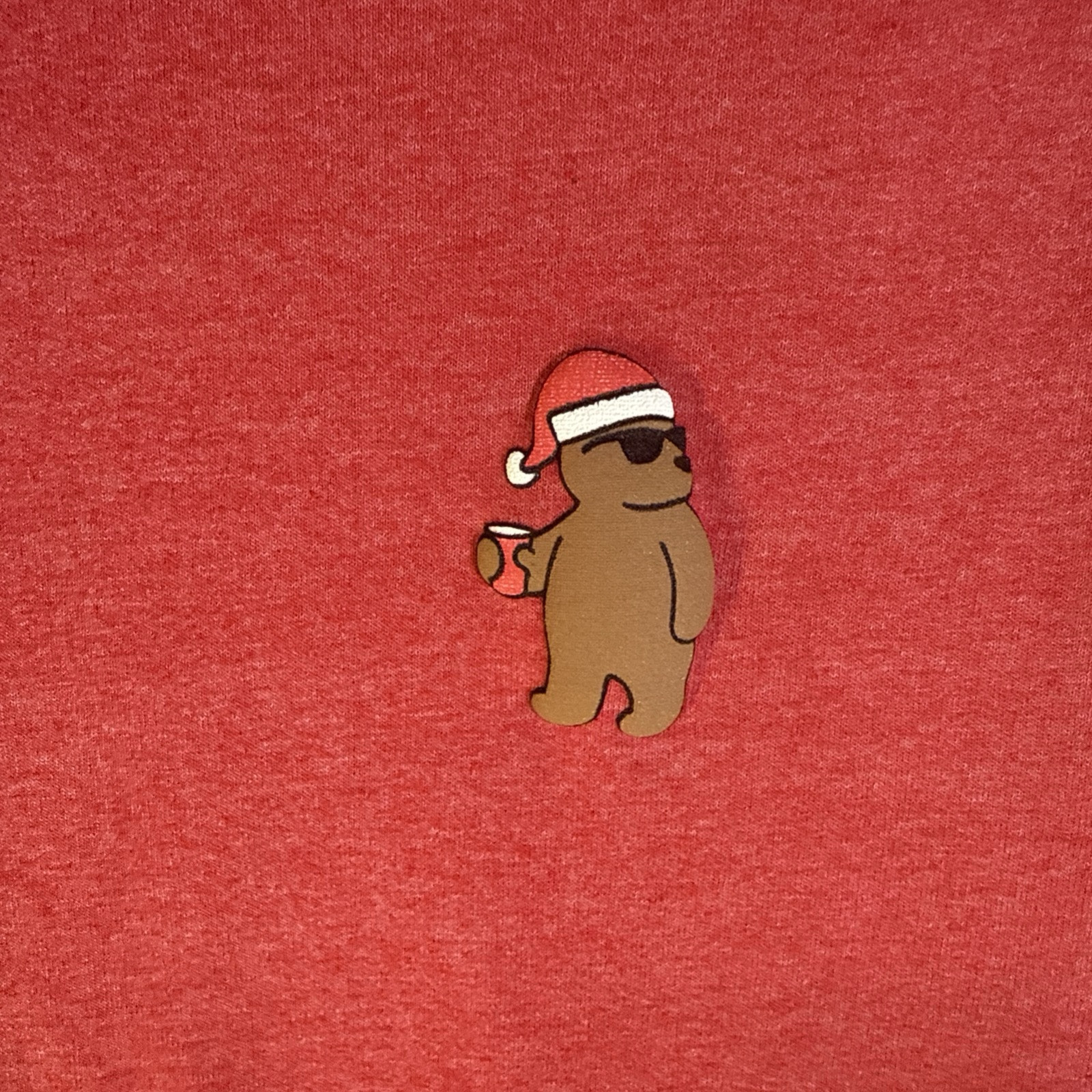 Riot Society Holiday Bear crewneck t-shirt Men’s Small Red 100% Cotton