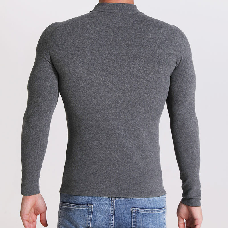 Mens Mock Turtleneck T-Shirt Long Sleeve Warm Pullover Basic Shirt Undershirt