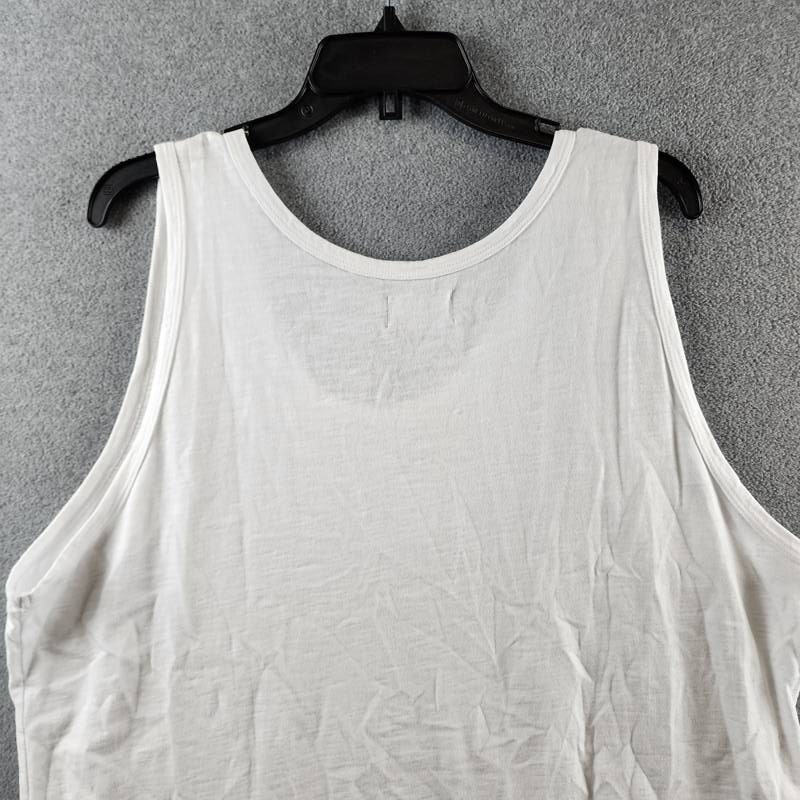 Goodlife Sun Faded Slub Scallop Tank Men’s XXL White Solid Scoop Neck Pullover