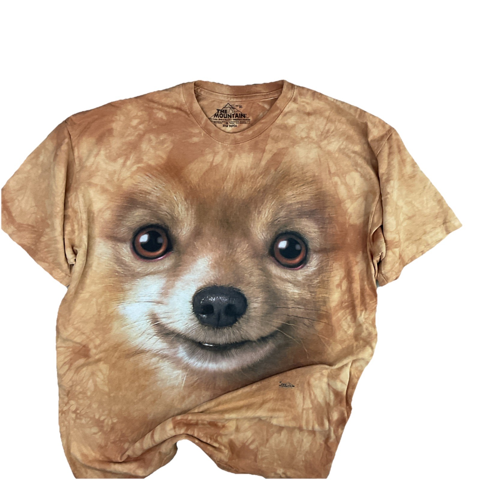 The Mountain Pomeranian Dog T-Shirt Sz XL AOP Y2K Tie Dye Vincent Hie USA