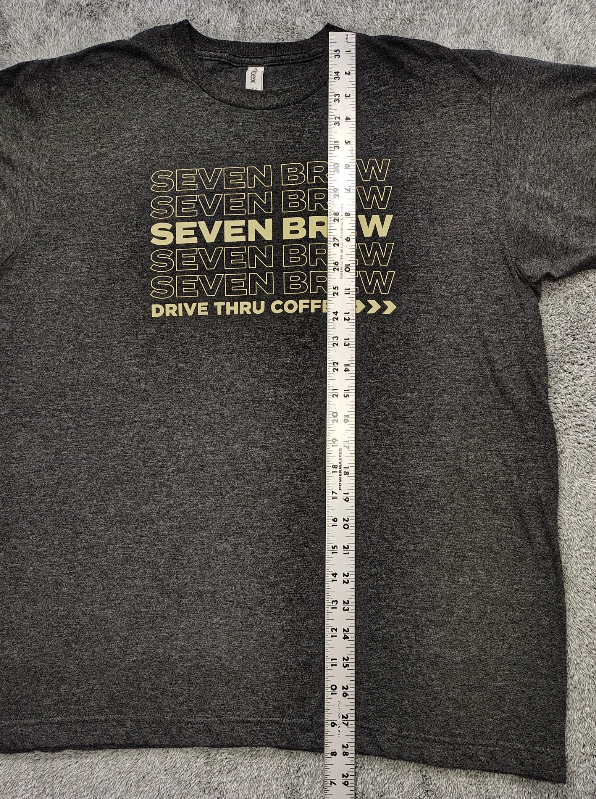 7 Brew Drive Thru Coffee Adult T-Shirt Size L Gray SEVEN BREW Ride & Grind NWOT