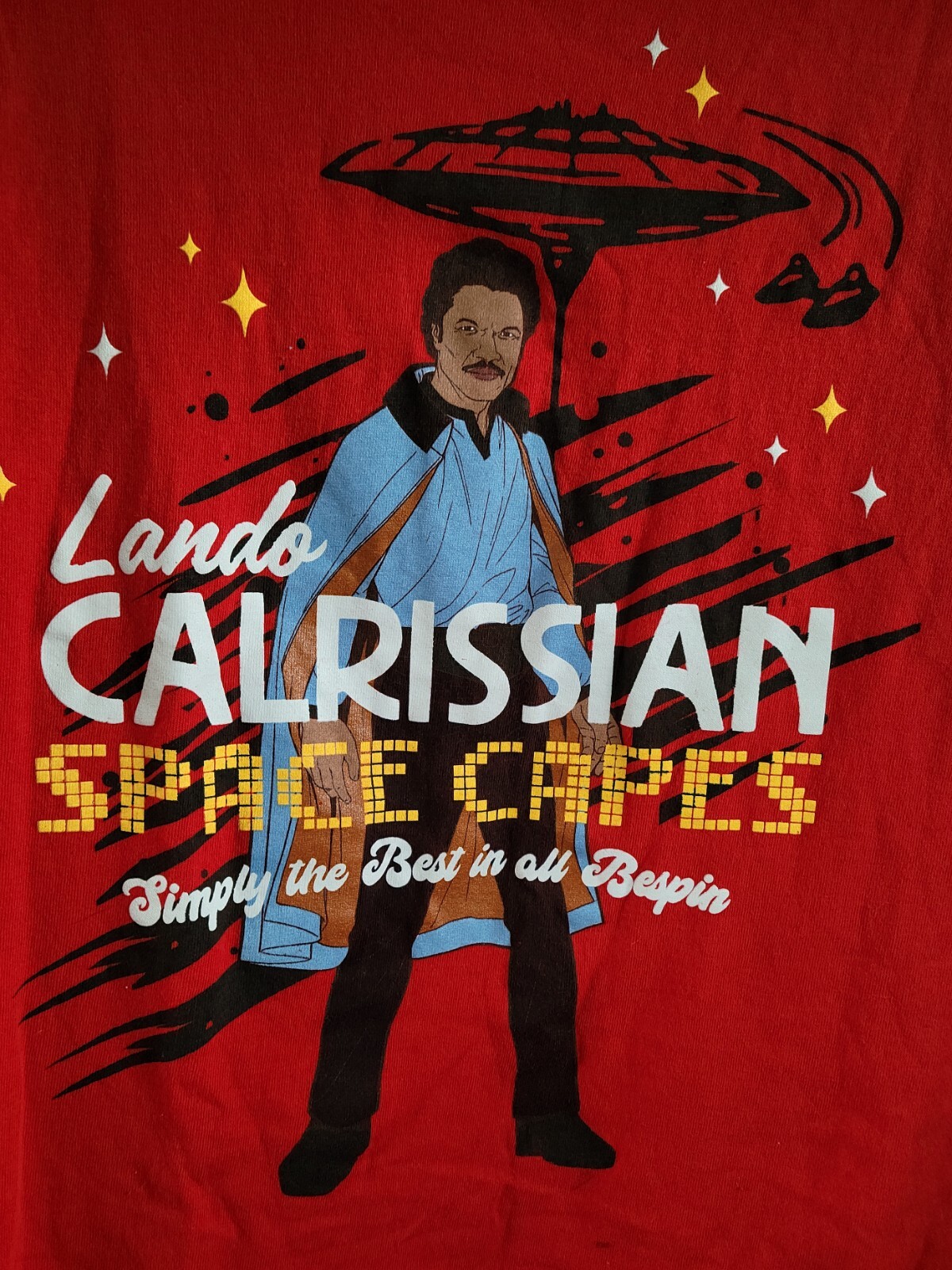Star Wars Shirt Adult M Red Lando Calrissian Space Capes Disney Parks Mens