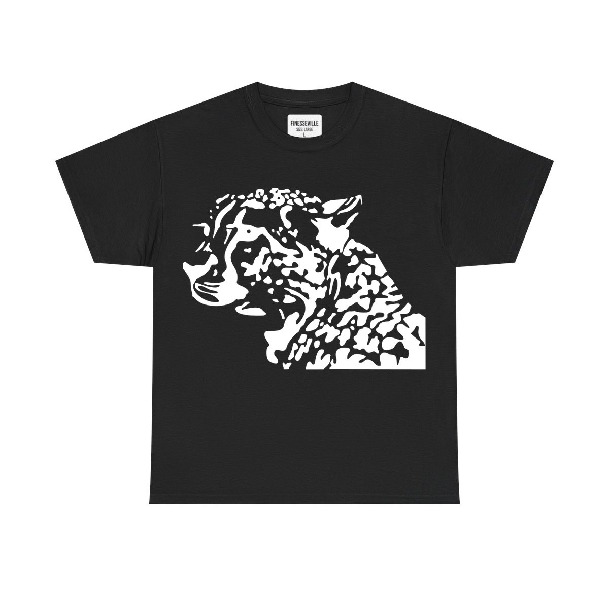 Cheetah Profile Black White Graphic Animal Print T-Shirt