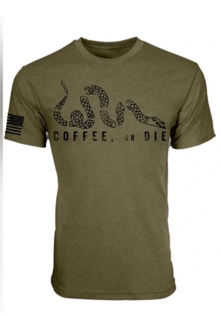 Black Rifle Coffee Company Coffee or Die T-Shirt Snake Military Green Size M
