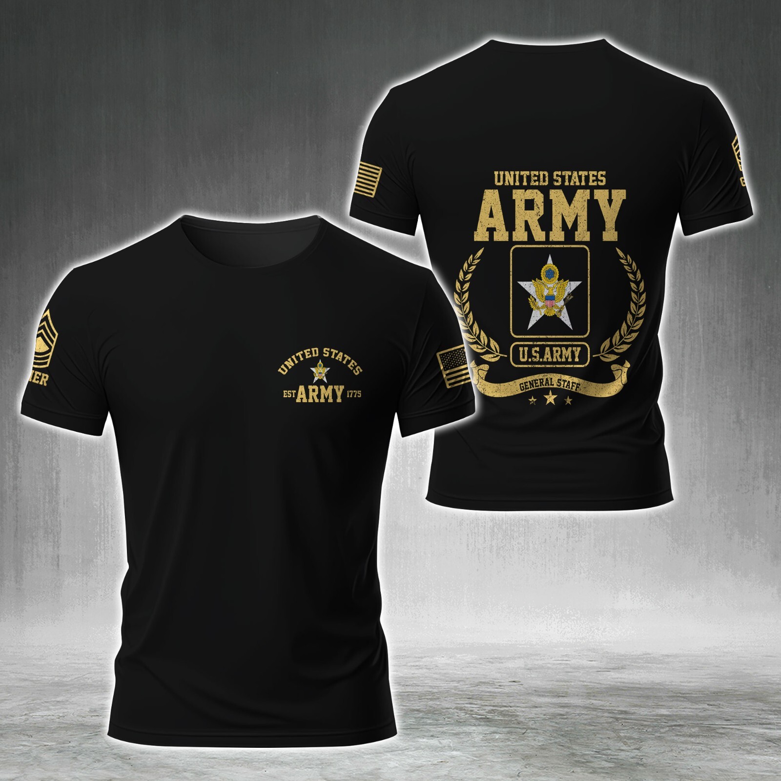 Custom Name Military General-Staff-EST-Army-1775 AOP 3D shirt Full Size S-5XL