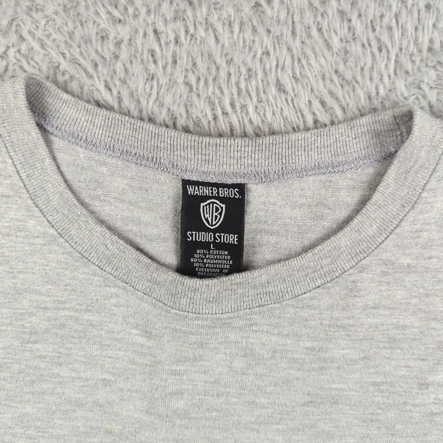 Vintage Warner Bros Studio Store Shirt Mens L Gray Pepe Le Pew Pocket Black Book