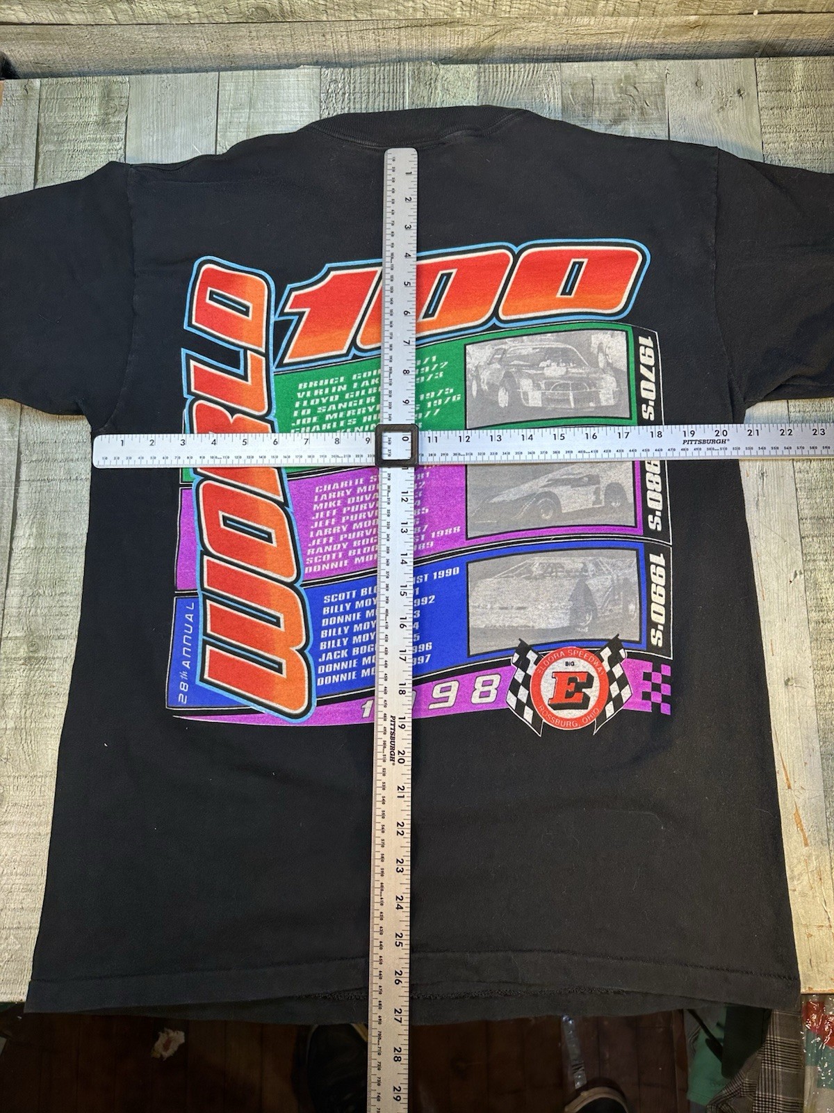 VTG 1998 World 100 Eldora Speedway Racing Tee USA Dirt Track Large
