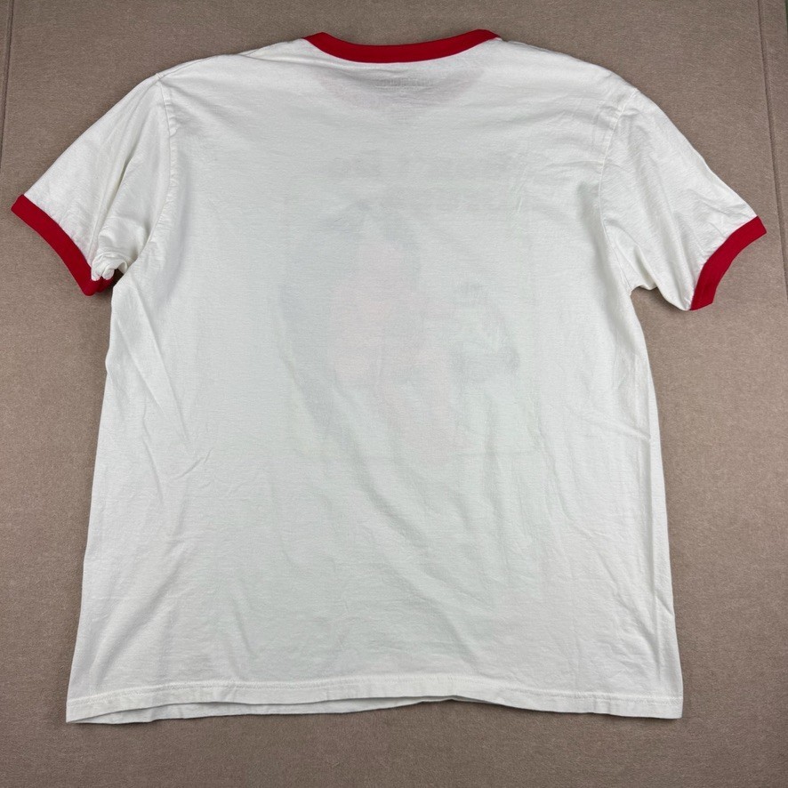 Hot Topic Ringer T Shirt Mens XL White Red Don’t Do Drugs Devil Graphic Tee