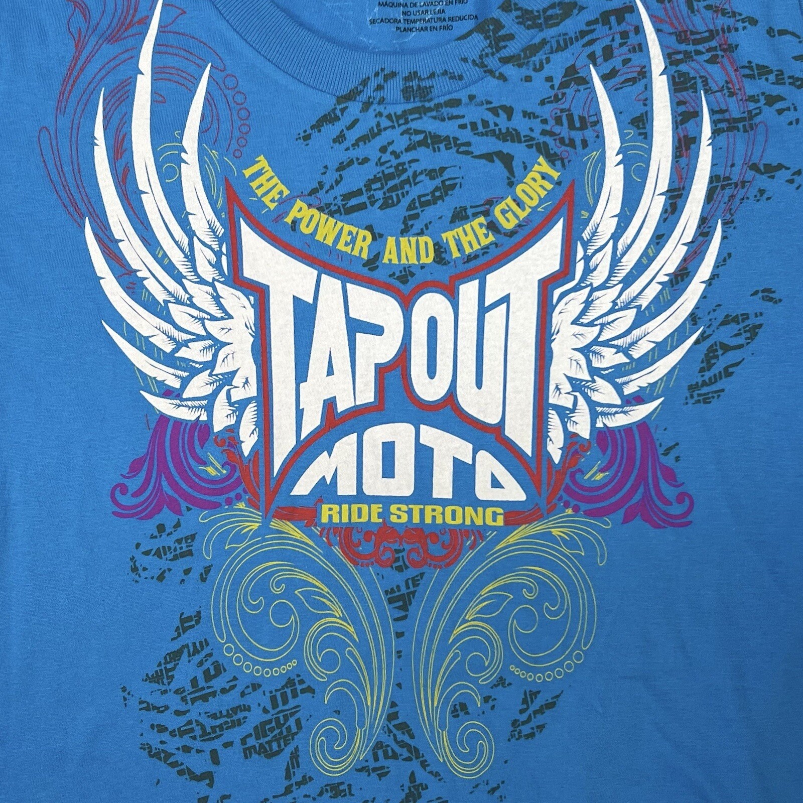 SPEED & STRENGTH TAP OUT TEE BLUE WOMENS SCOOP NECK XL