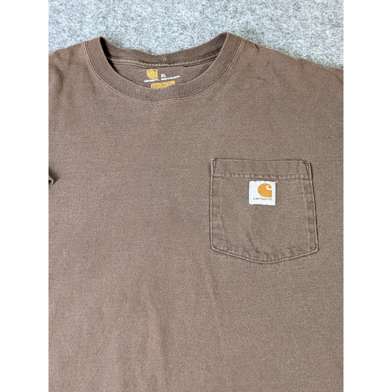 Carhartt K87 Mens XL Brown Workwear Pocket T-Shirt Original Fit Heavywgt Cotton