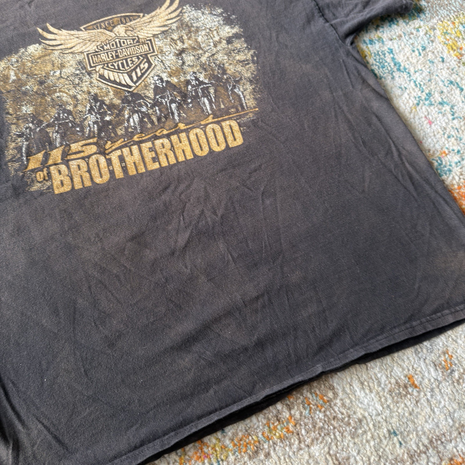 Faded Harley-Davidson T-Shirt XL 115th Anniversary 115 Years of Brotherhood
