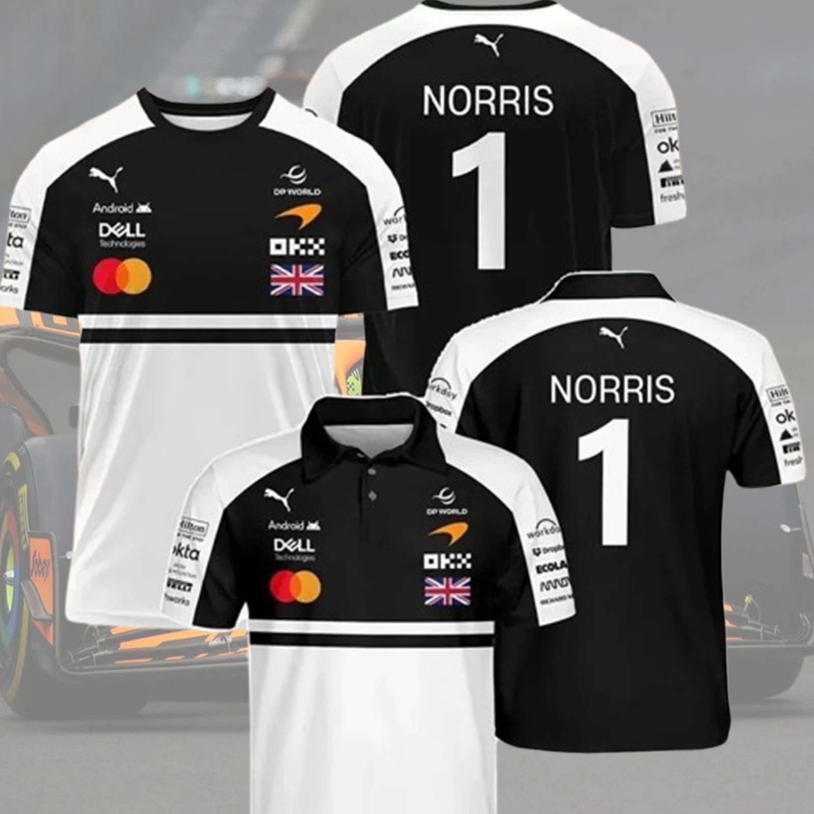 💥NEW 2026 Lando Norris #1 McLaren Formula One Polo Shirt F1 AOP Racing Shirt