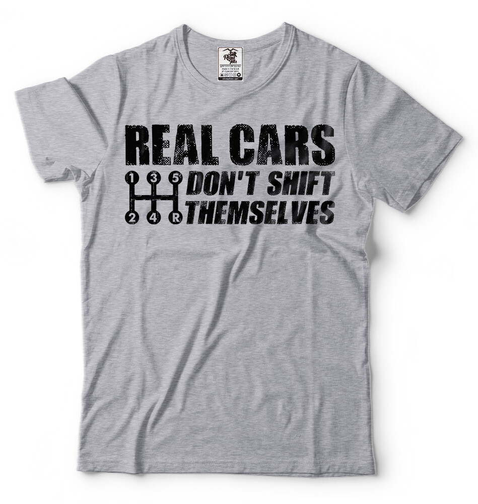 Manual Shift Drive T-shirt Car Lover T-shirt Mens Funny T-shirt Stick Shift Tee