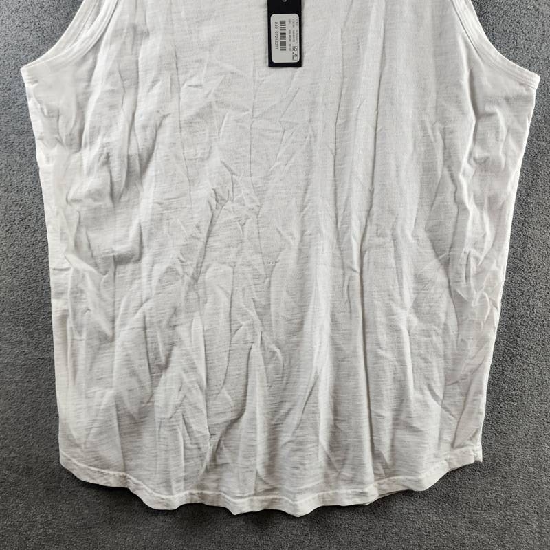 Goodlife Sun Faded Slub Scallop Tank Men’s XXL White Solid Scoop Neck Pullover