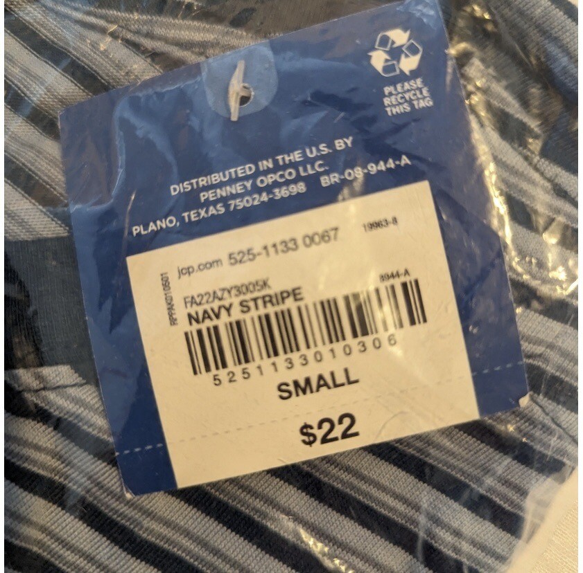 Arizona Jean Co Striped Blue NWT